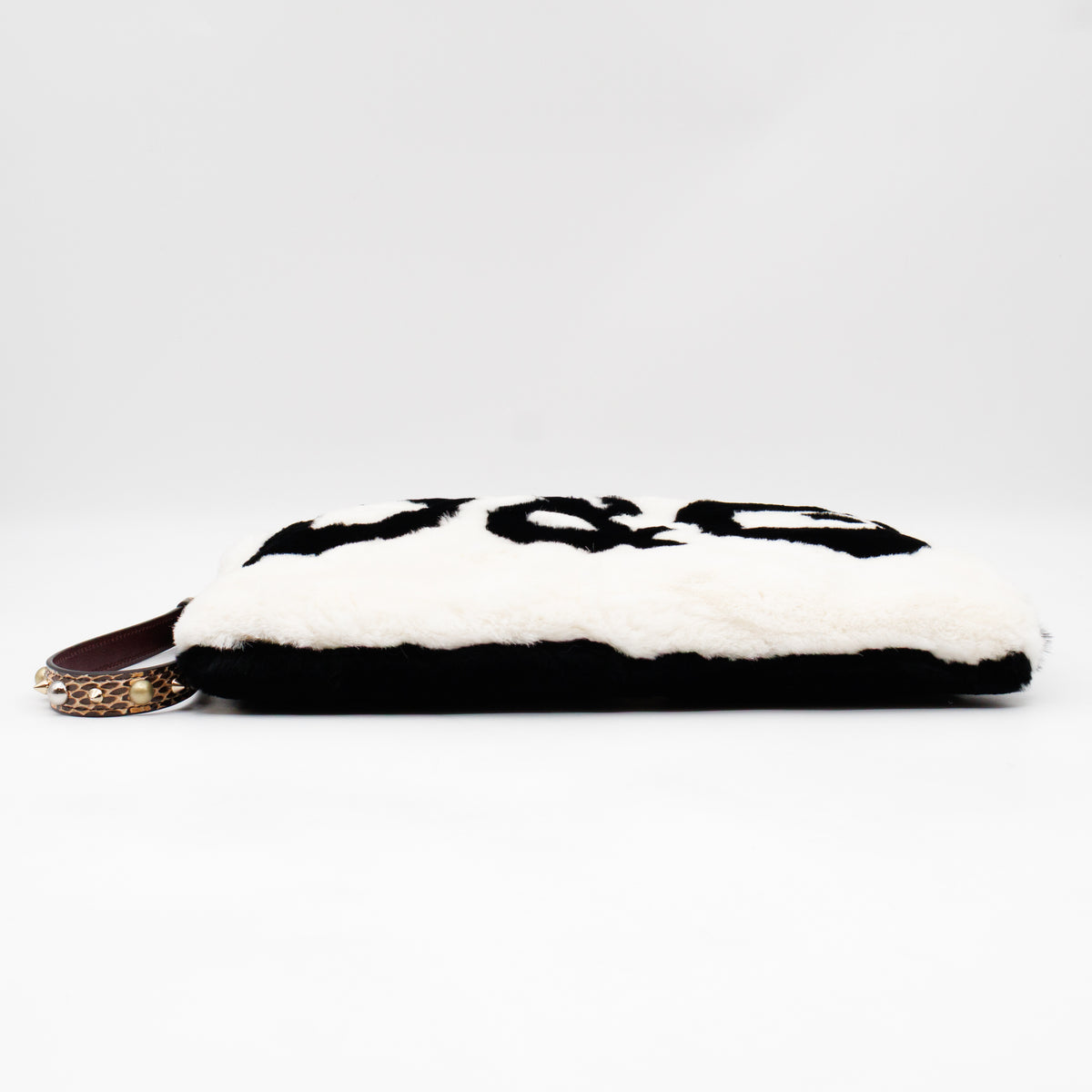 Cleo Clutch Black White Fur