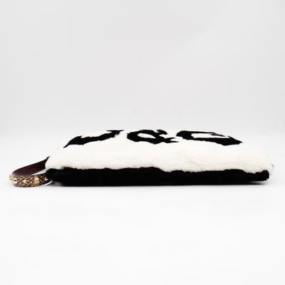 Cleo Clutch Black White Fur