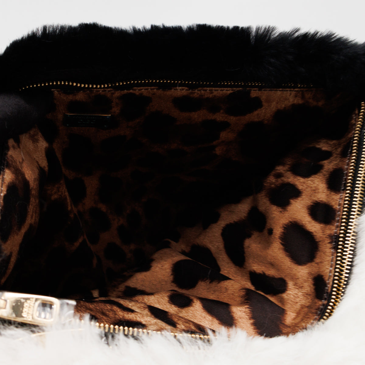 Cleo Clutch Black White Fur
