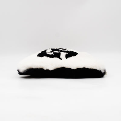 Cleo Clutch Black White Fur