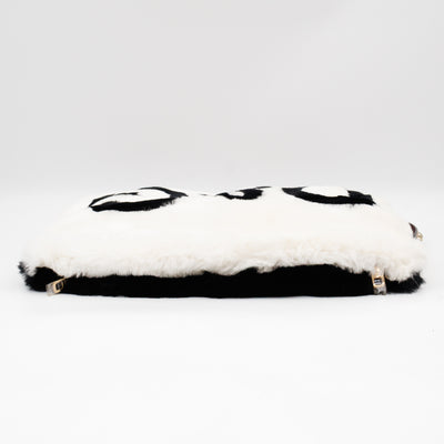 Cleo Clutch Black White Fur