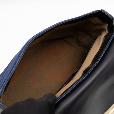 ID Medium Blue Denim Black Leather