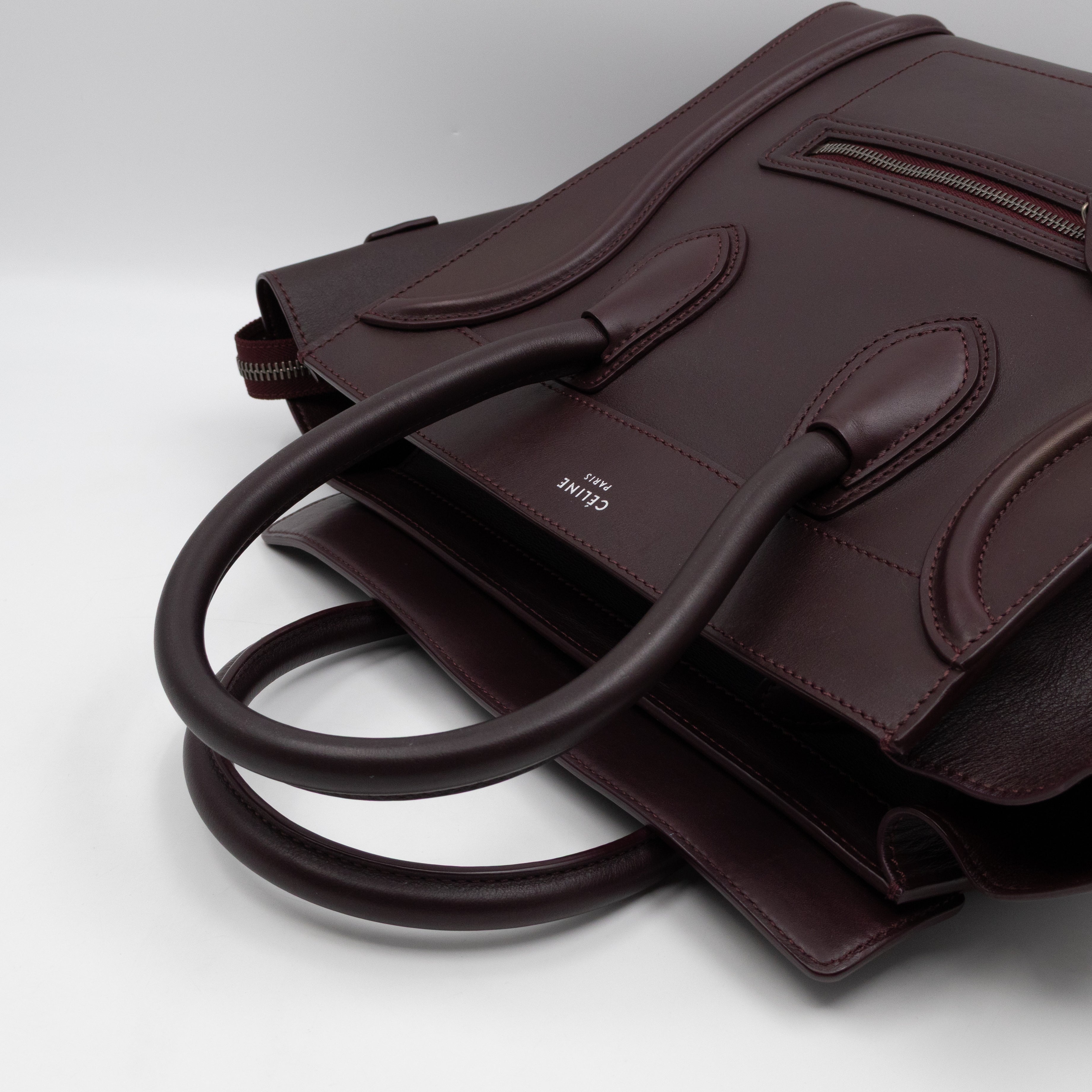 Mini Luggage Burgundy Leather