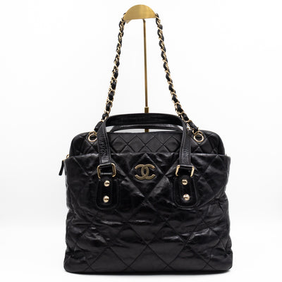 Portobello Tote Glazed Black Leather