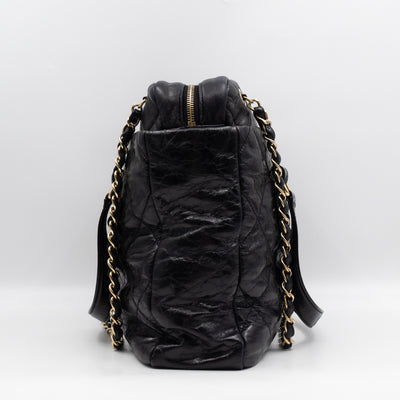 Portobello Tote Glazed Black Leather