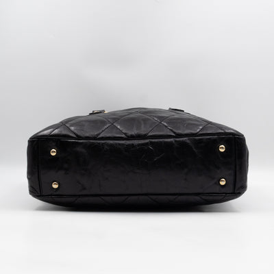 Portobello Tote Glazed Black Leather