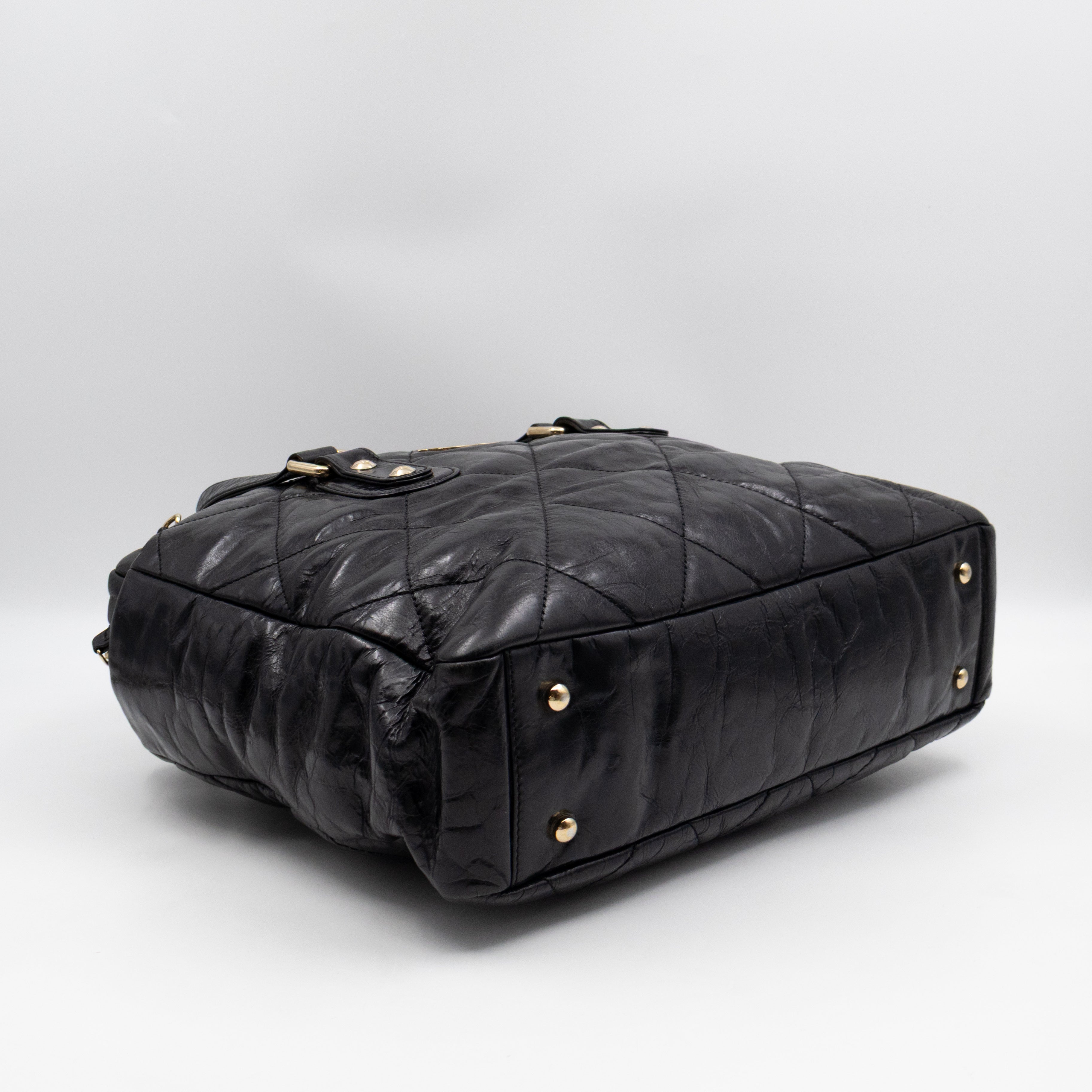 Portobello Tote Glazed Black Leather