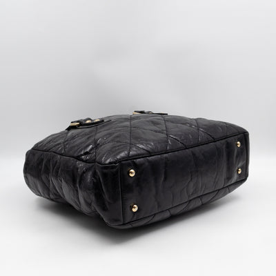 Portobello Tote Glazed Black Leather
