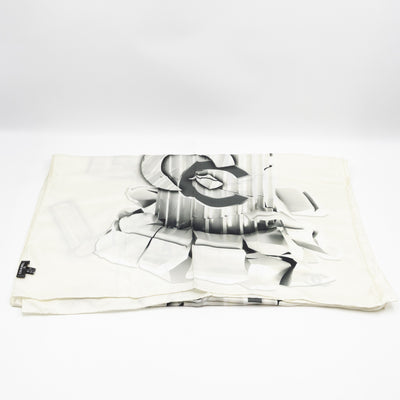 Column Pillar White Silk Scarf