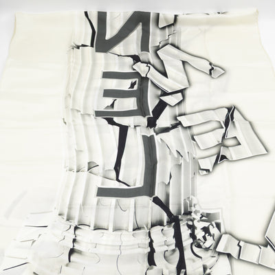 Column Pillar White Silk Scarf