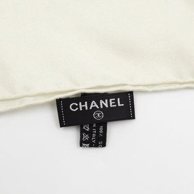 Column Pillar White Silk Scarf