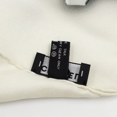 Column Pillar White Silk Scarf
