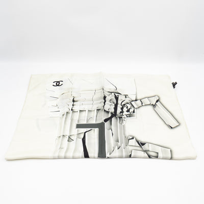 Column Pillar White Silk Scarf