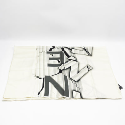 Column Pillar White Silk Scarf