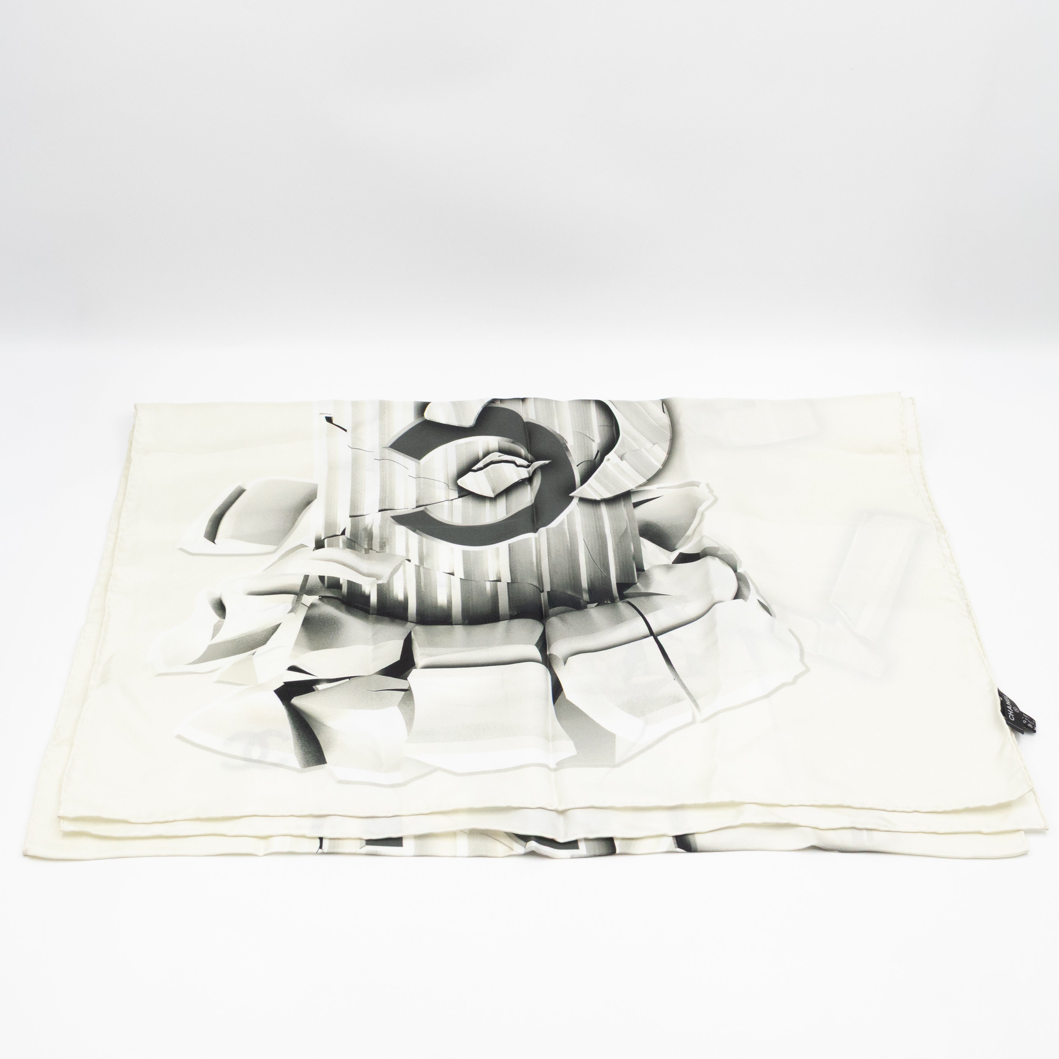 Column Pillar White Silk Scarf