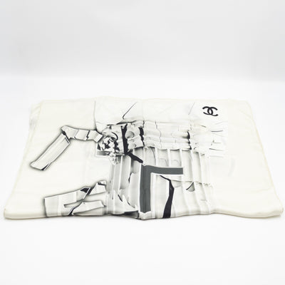 Column Pillar White Silk Scarf