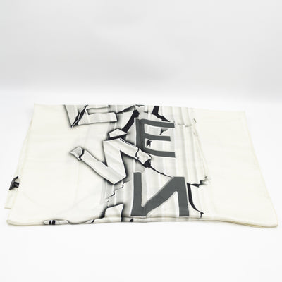Column Pillar White Silk Scarf