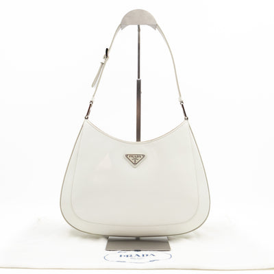Cleo Shoulder Bag White Brushed Leather