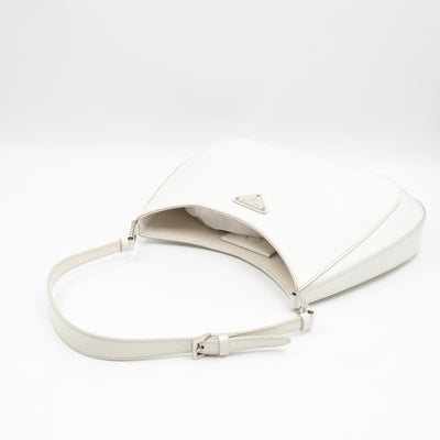 Cleo Shoulder Bag White Brushed Leather