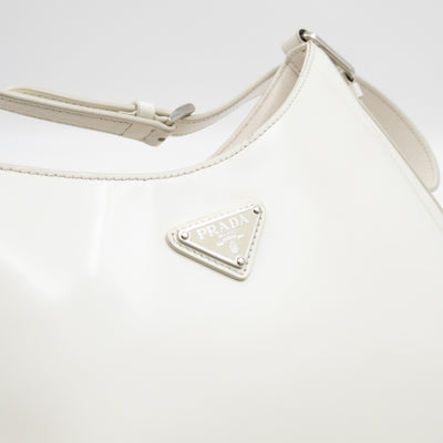 Cleo Shoulder Bag White Brushed Leather