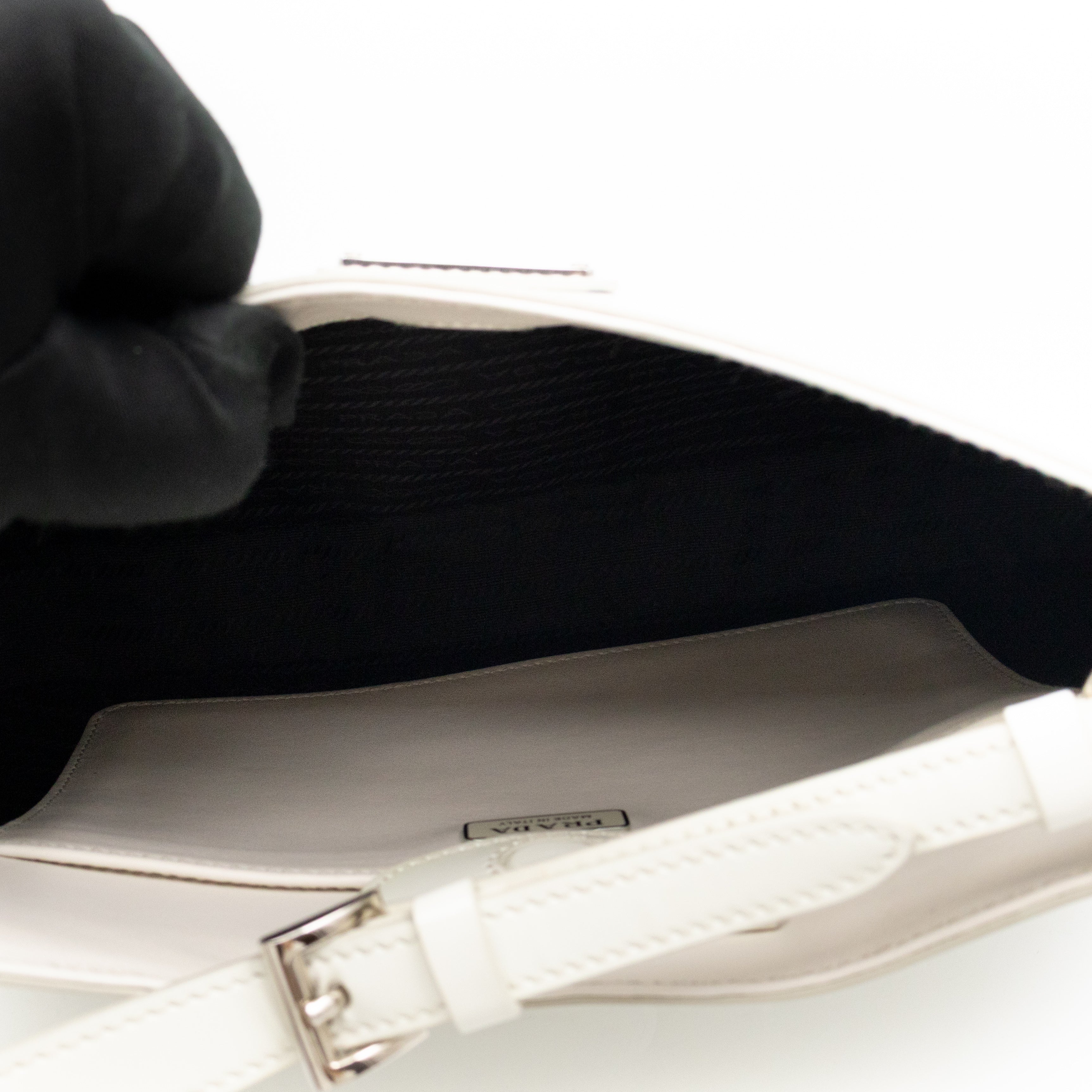 Cleo Shoulder Bag White Brushed Leather