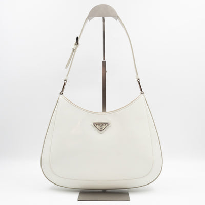 Cleo Shoulder Bag White Brushed Leather