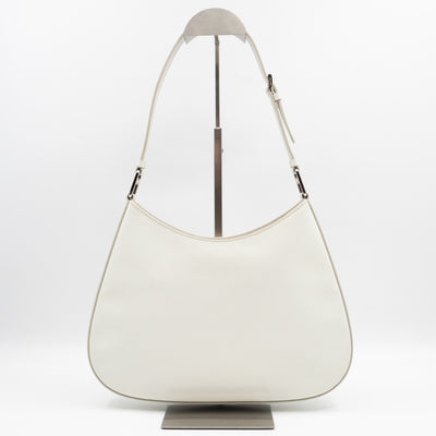 Cleo Shoulder Bag White Brushed Leather