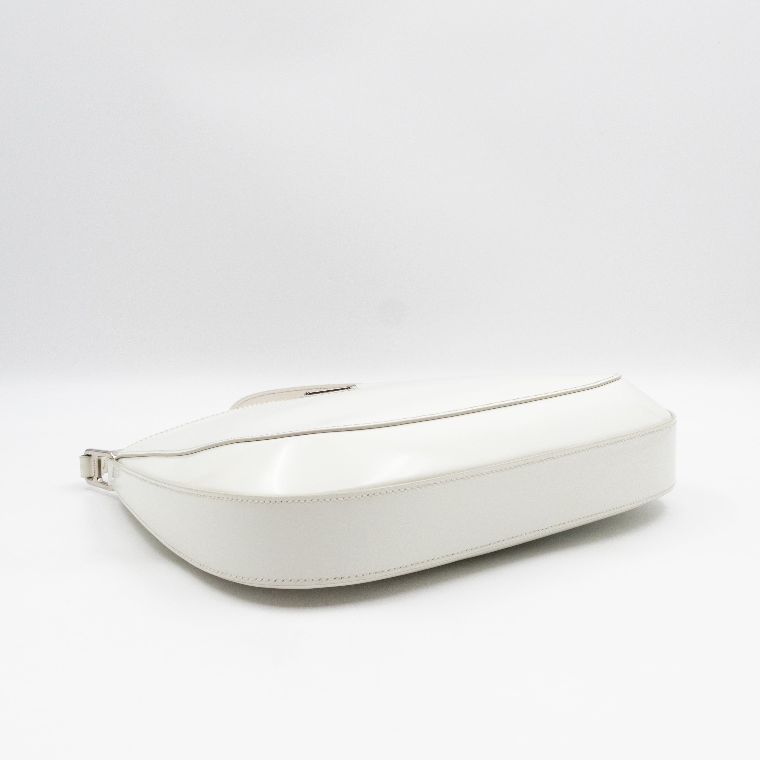 Cleo Shoulder Bag White Brushed Leather
