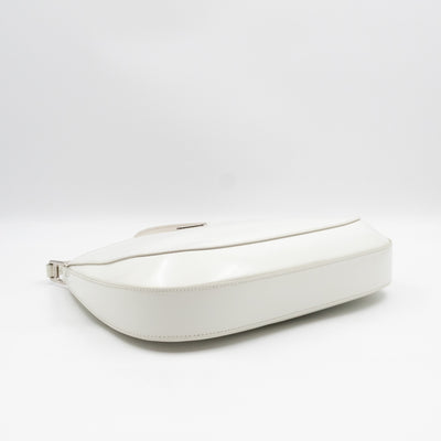 Cleo Shoulder Bag White Brushed Leather