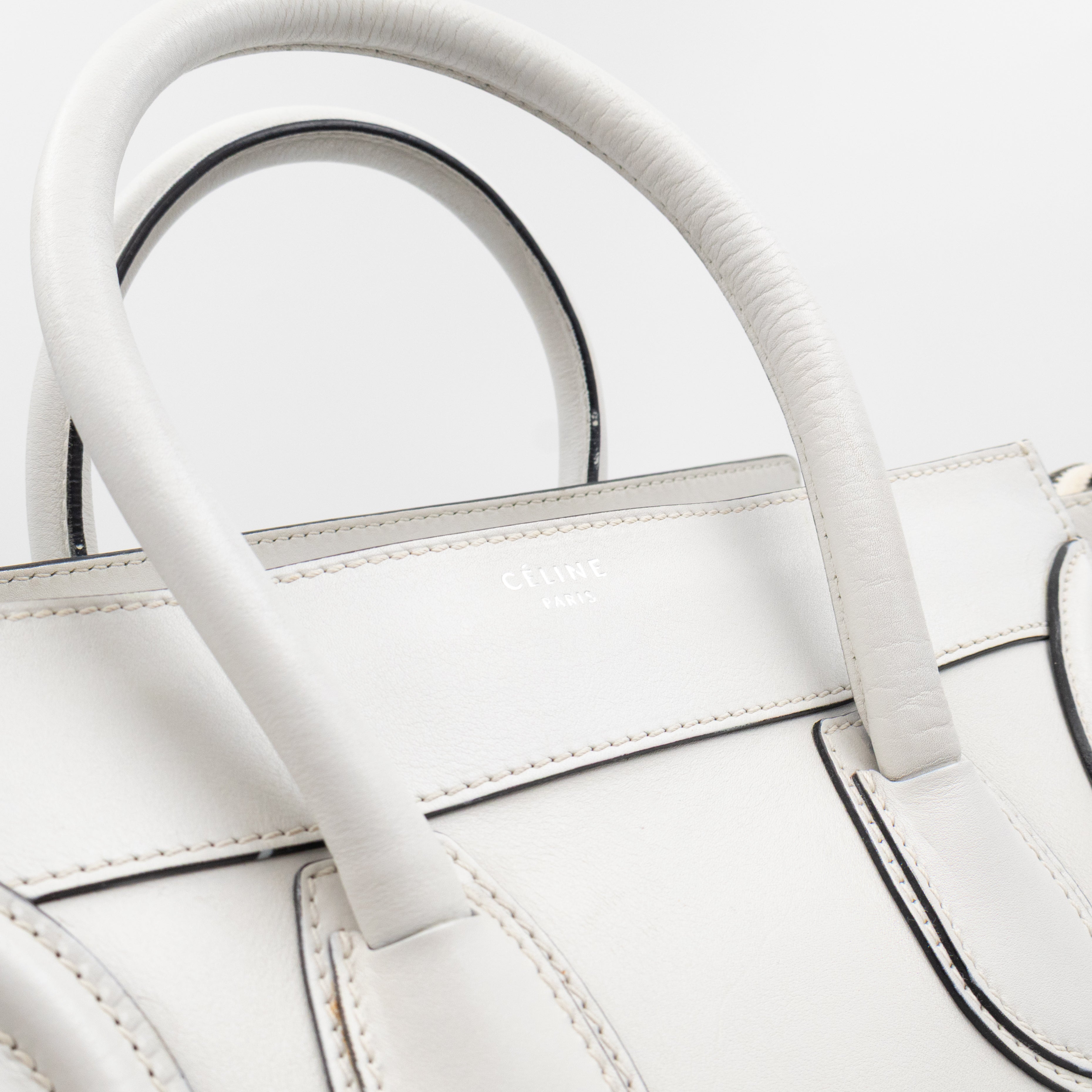 Mini Luggage White Leather