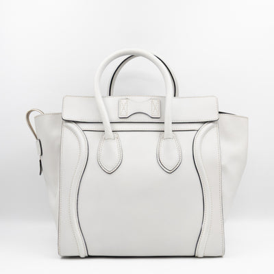 Mini Luggage White Leather