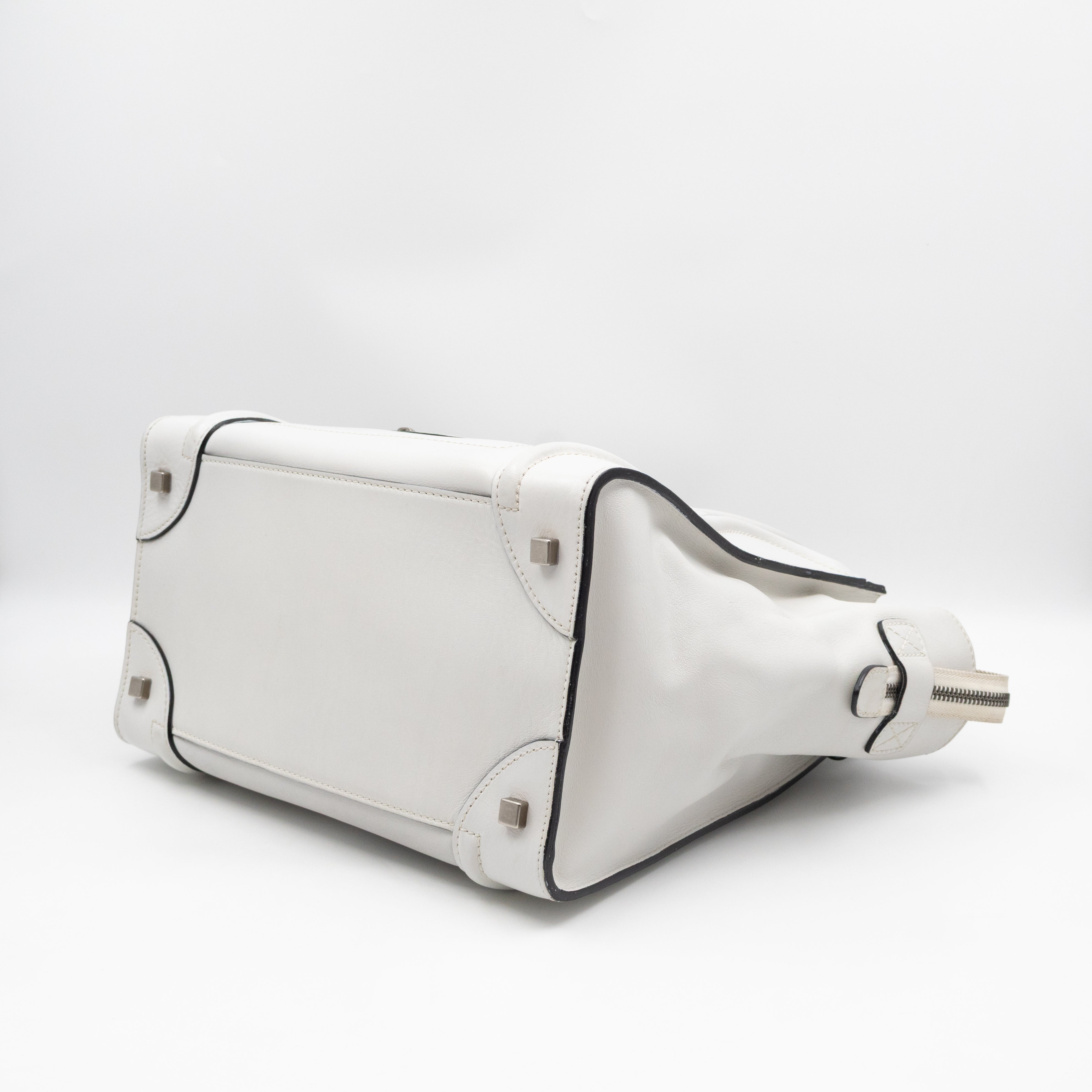 Mini Luggage White Leather