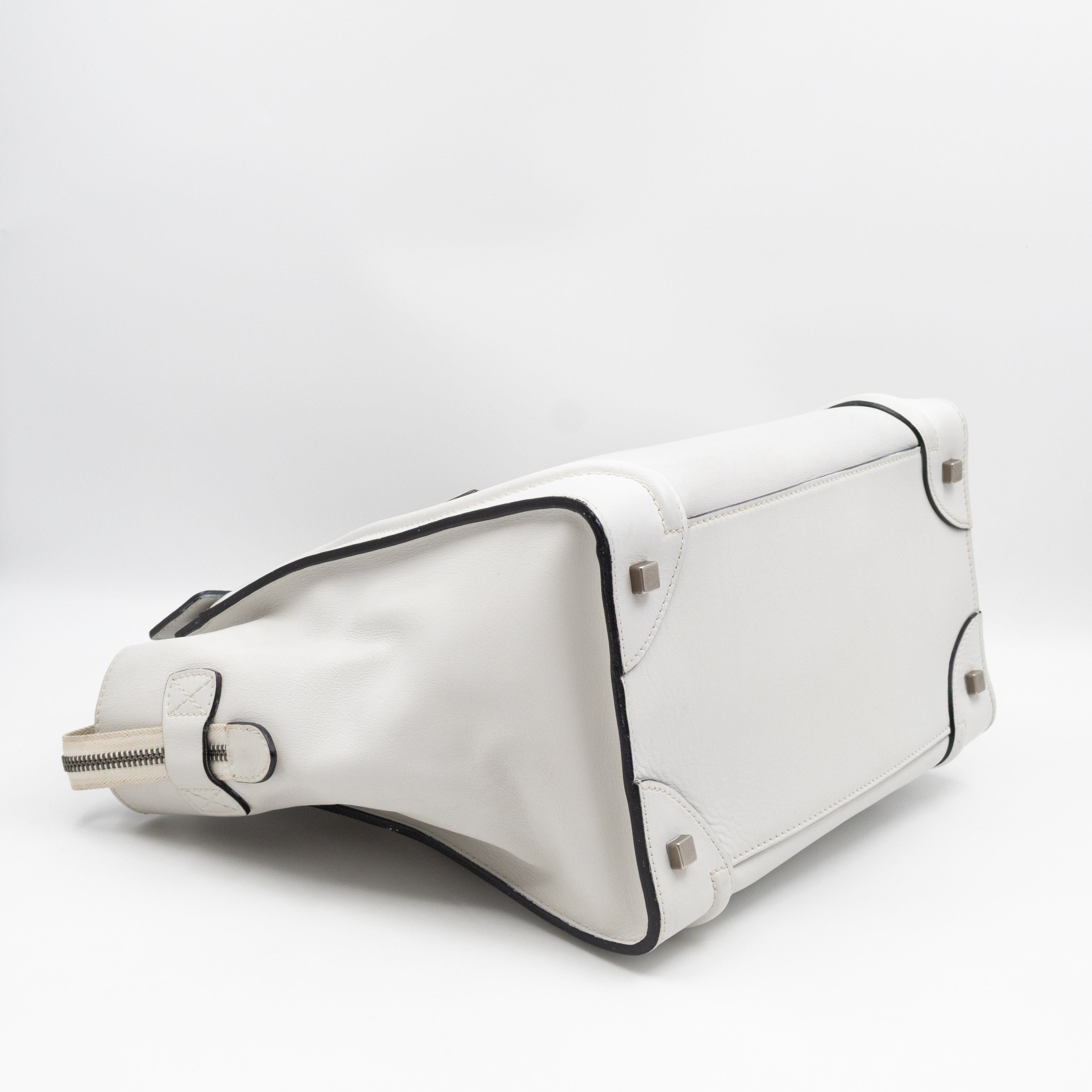 Mini Luggage White Leather