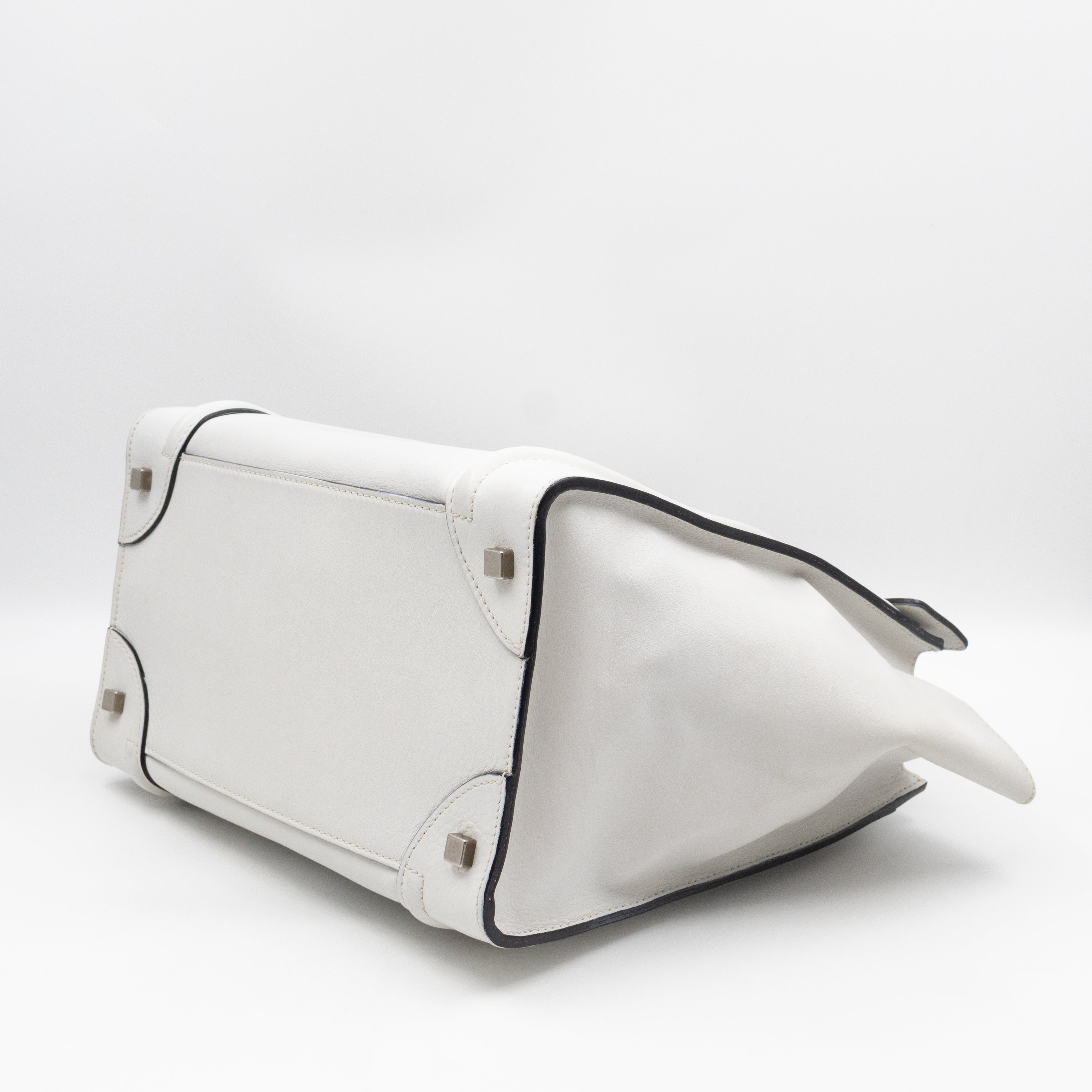 Mini Luggage White Leather