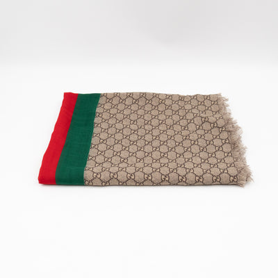 Sherry Wool Stole Web Stripe GG
