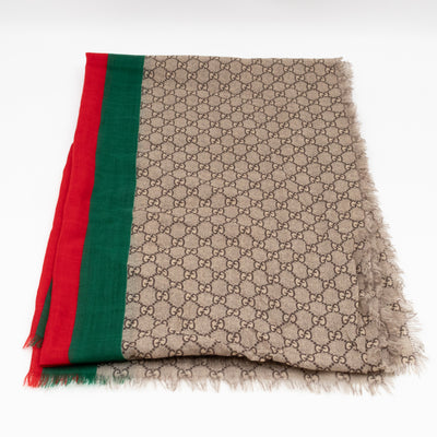 Sherry Wool Stole Web Stripe GG
