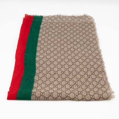 Sherry Wool Stole Web Stripe GG