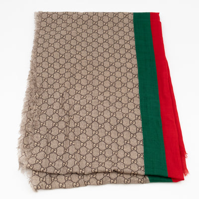 Sherry Wool Stole Web Stripe GG