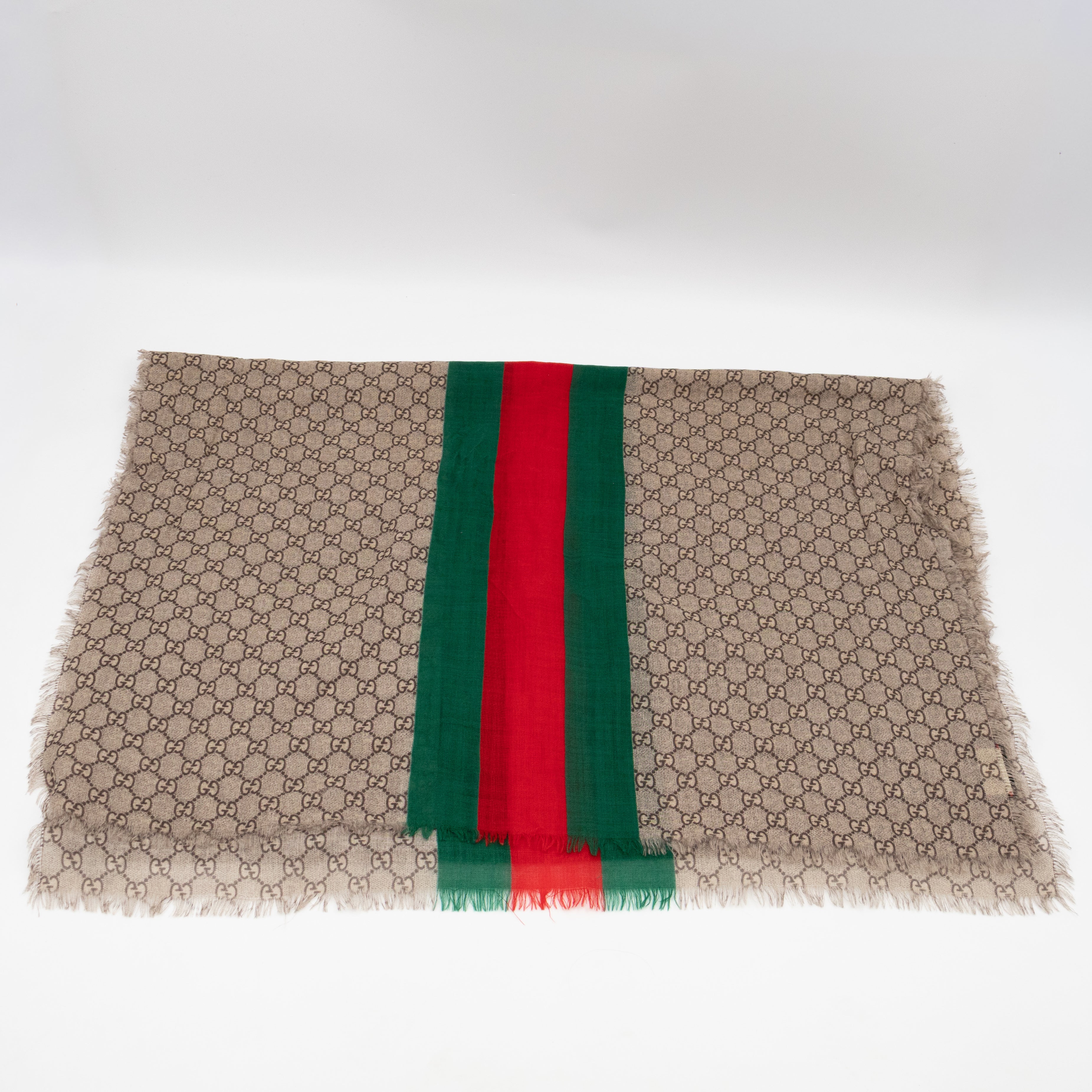 Sherry Wool Stole Web Stripe GG