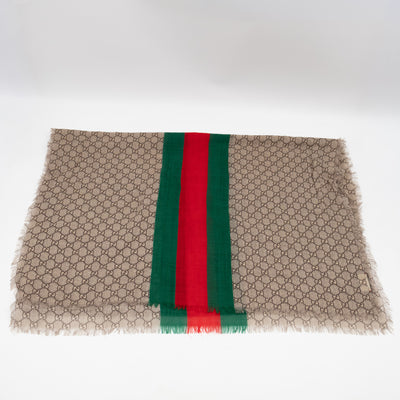 Sherry Wool Stole Web Stripe GG