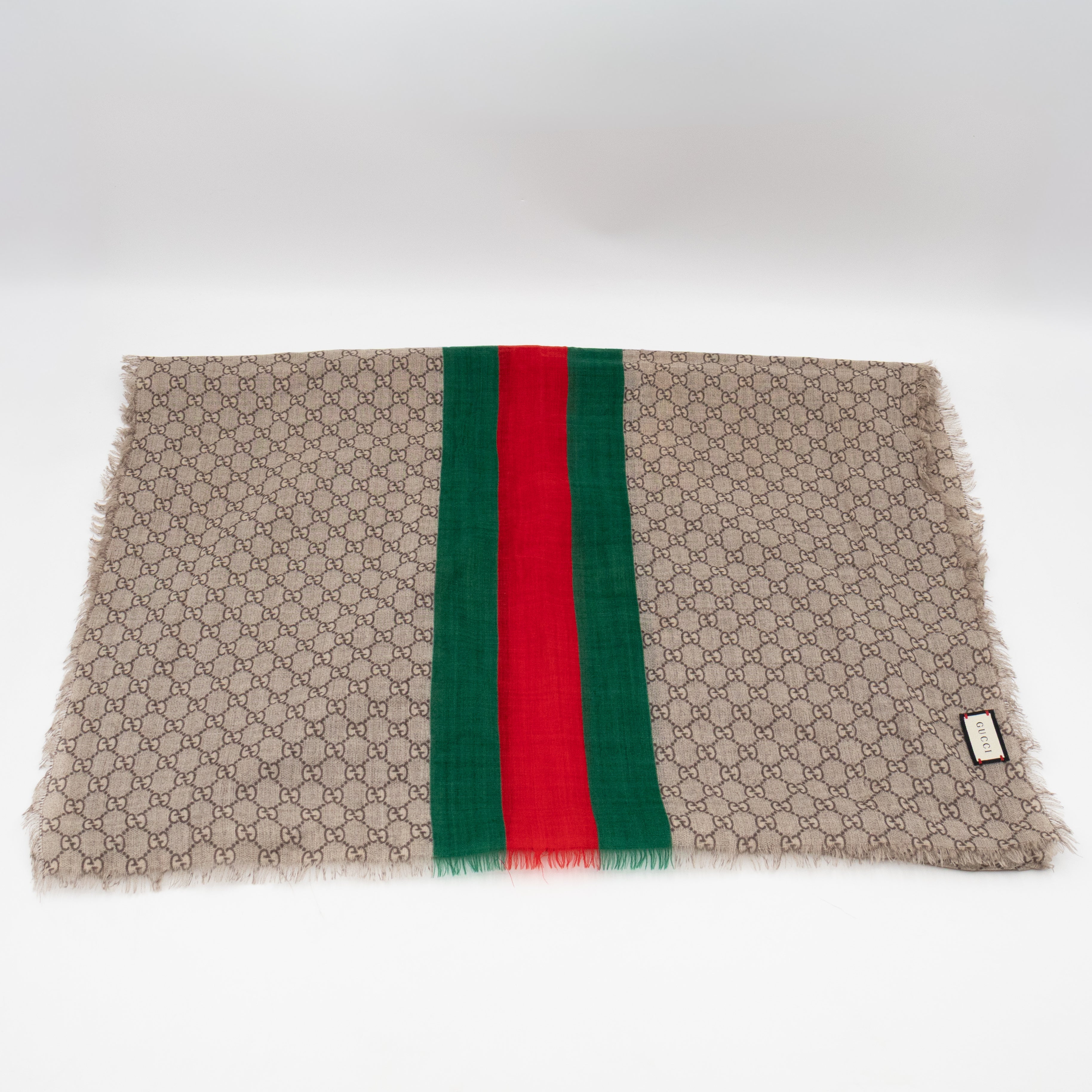 Sherry Wool Stole Web Stripe GG
