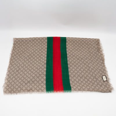 Sherry Wool Stole Web Stripe GG