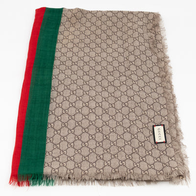 Sherry Wool Stole Web Stripe GG