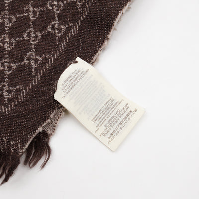 GG Wool Jacquard Scarf Brown