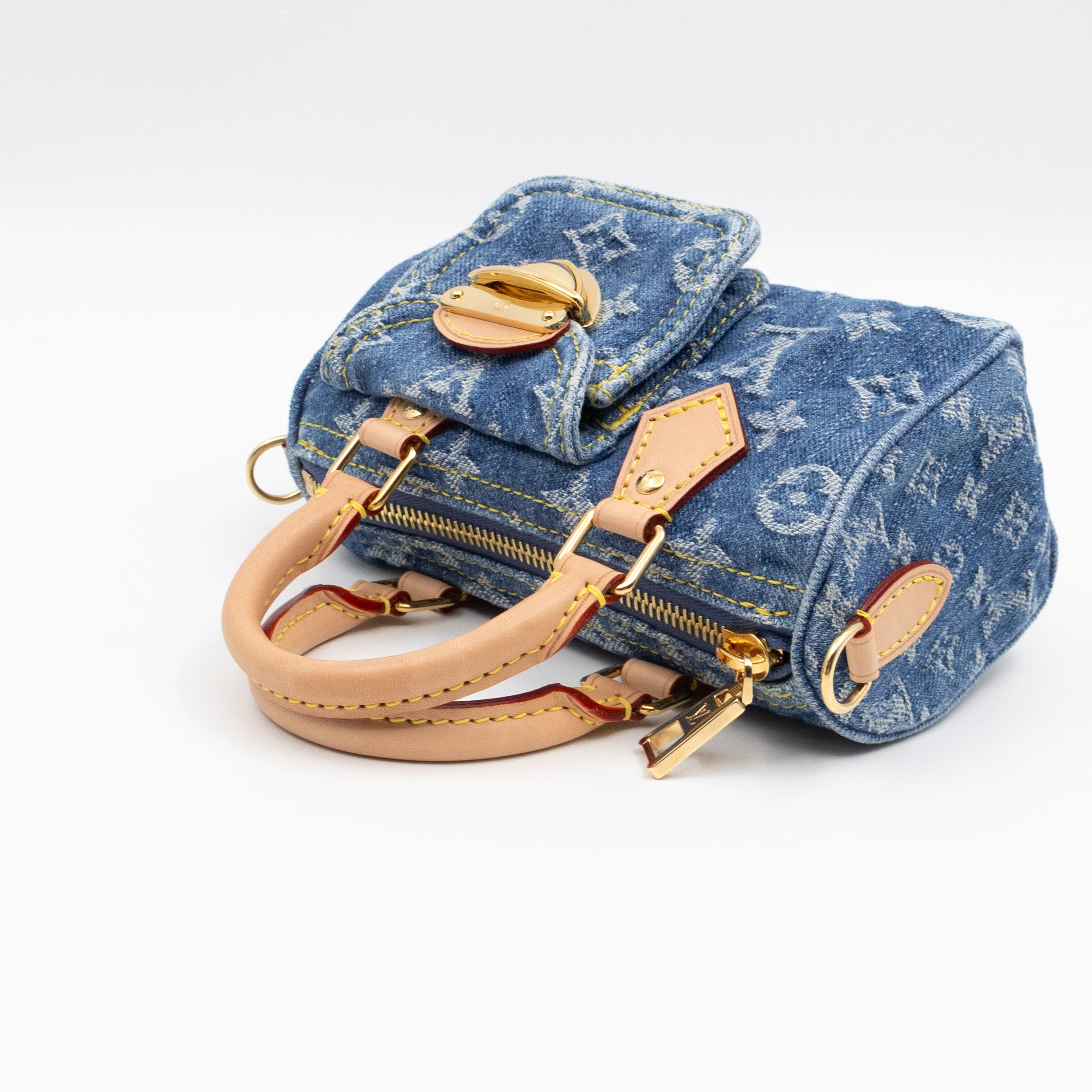 Nano Speedy Blue Denim Monogram