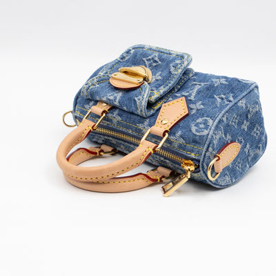 Nano Speedy Blue Denim Monogram