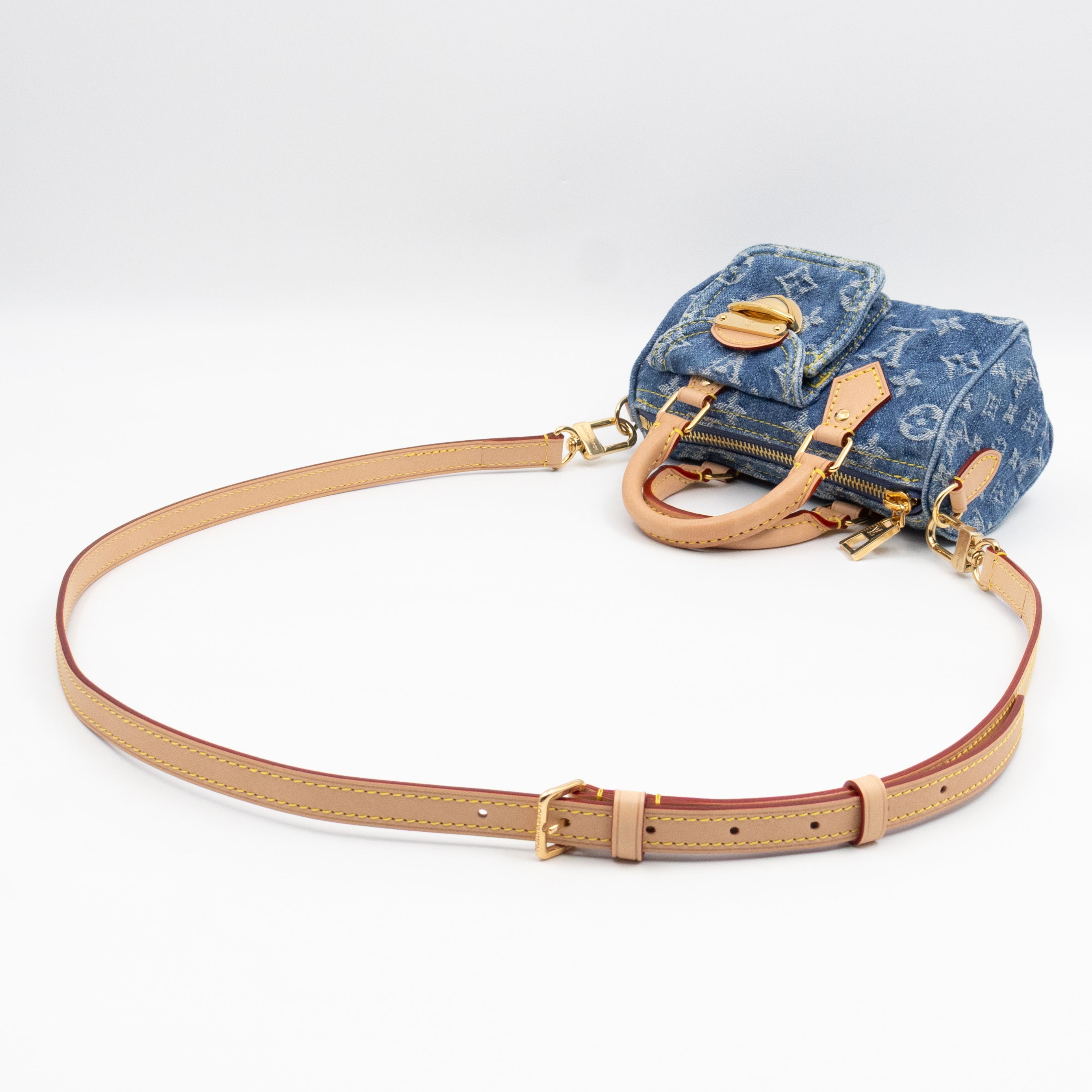 Nano Speedy Blue Denim Monogram