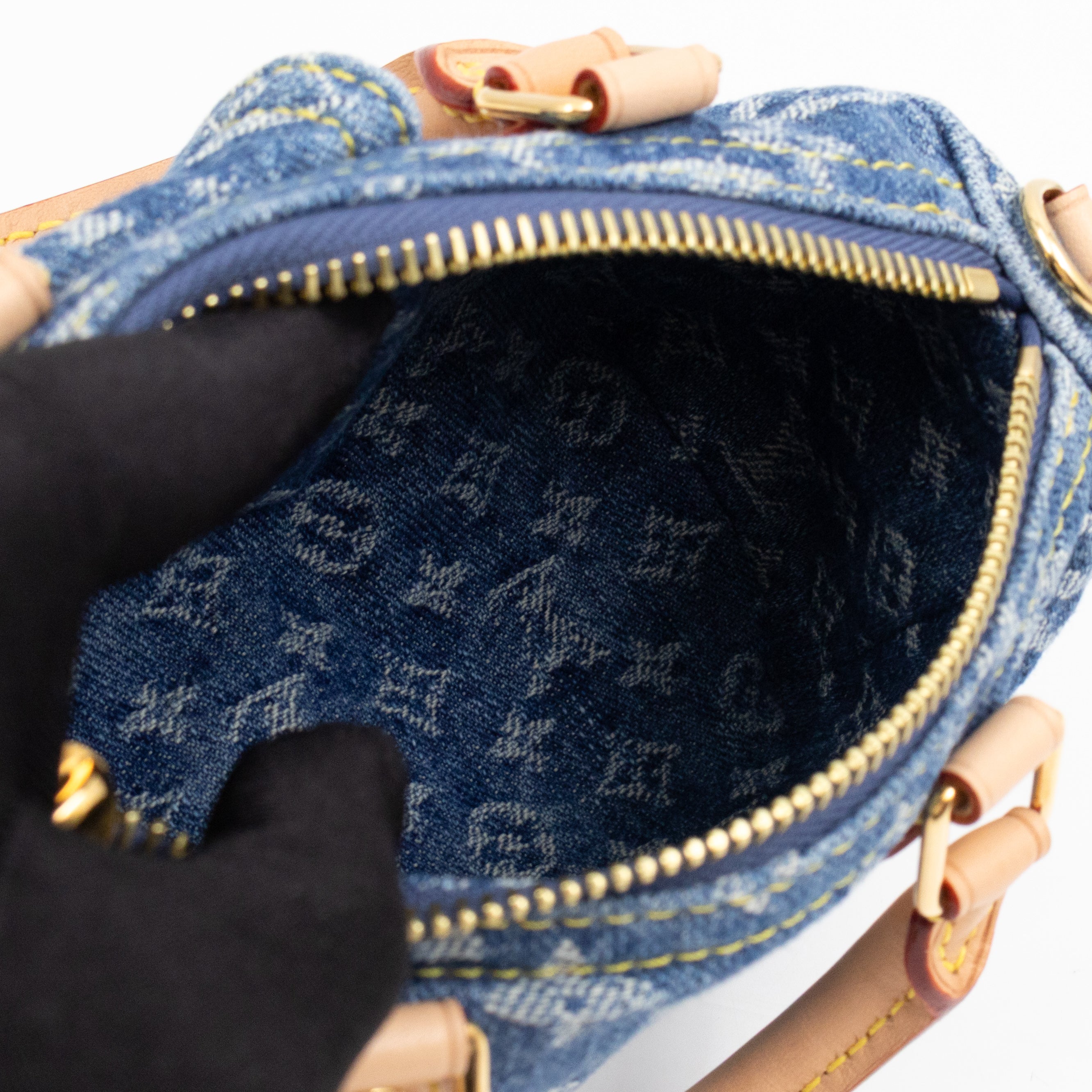 Nano Speedy Blue Denim Monogram