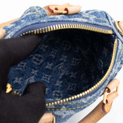 Nano Speedy Blue Denim Monogram