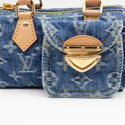 Nano Speedy Blue Denim Monogram